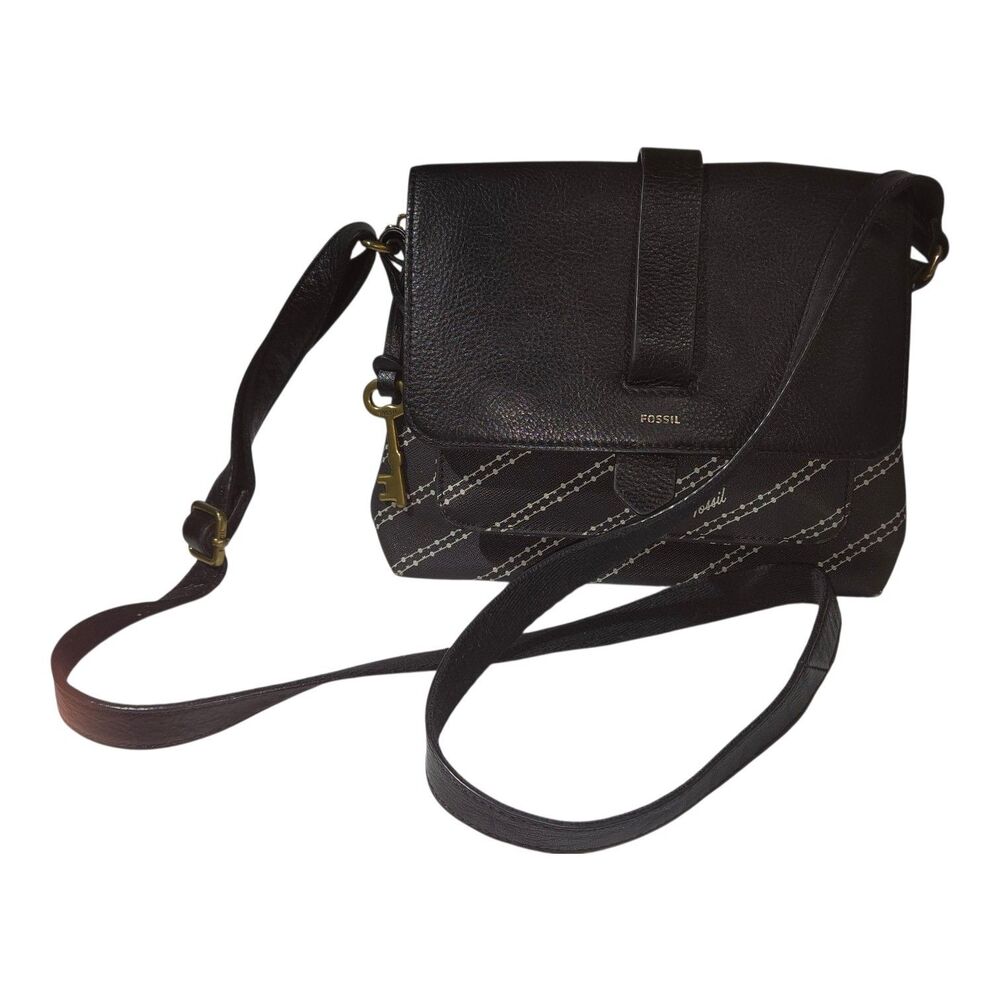 Fossil Women's Kinley Small Crossbody Bag Black Leather